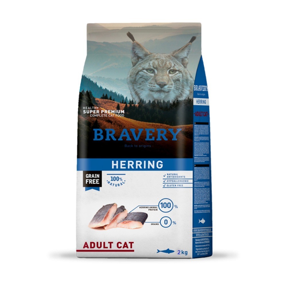 Bravery Tahılsız Ringa Balıklı Yetişkin Kedi Maması 2 Kg