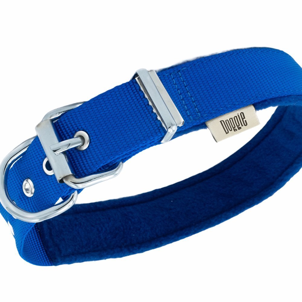 Doggie Polar Dokumadan El Yapımı Köpek Boyun Tasması 3x42-50 Cm Royal Mavi
