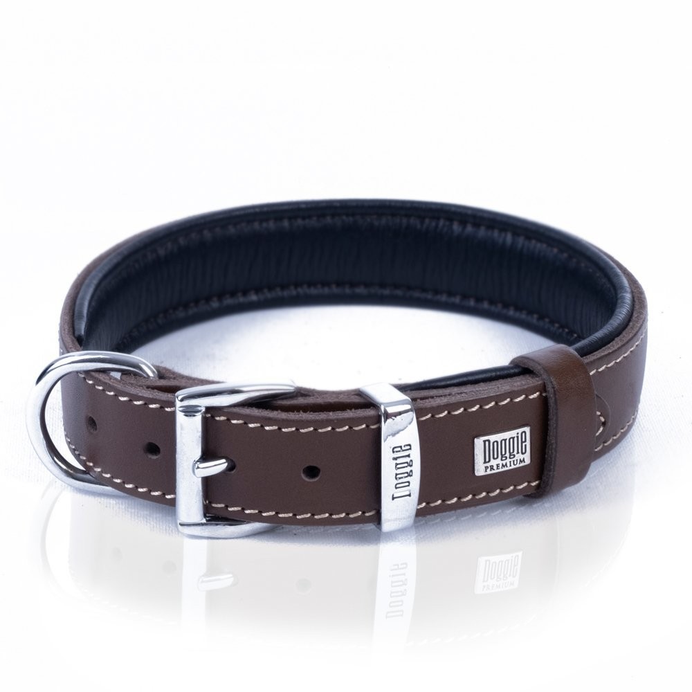 Doggie Firstclass Gerçek Deriden El Yapımı Köpek Boyun Tasması 3.5x47-55 Cm Kahverengi