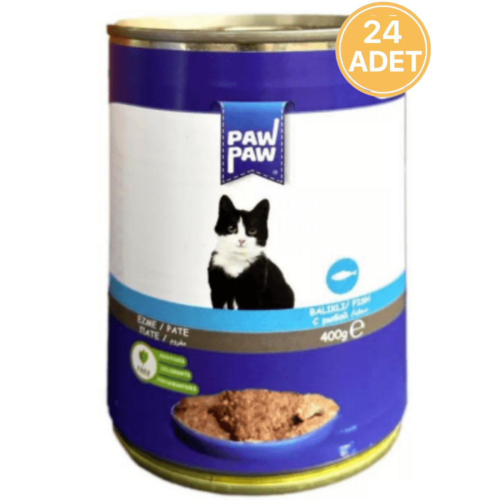 Paw Paw Pate Balıklı Yetişkin Kedi Konservesi 400 gr (24 ADET)