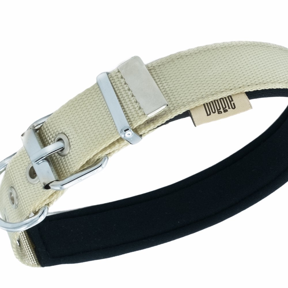 Doggie Comfort Metal Kemik İşlemeli Köpek Boyun Tasması L 2.5x42-50 Cm Haki