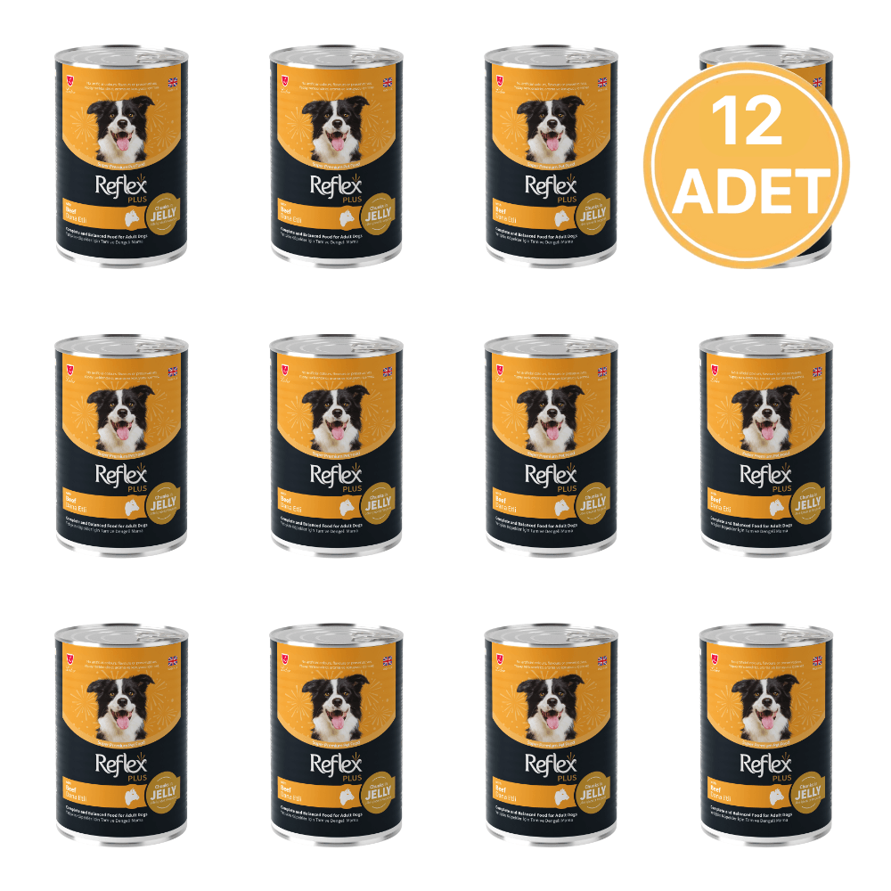 Reflex Plus Pate İçinde Et Parçacıklı Dana Etli Yetişkin Köpek Konservesi 395 Gr (12 Adet)