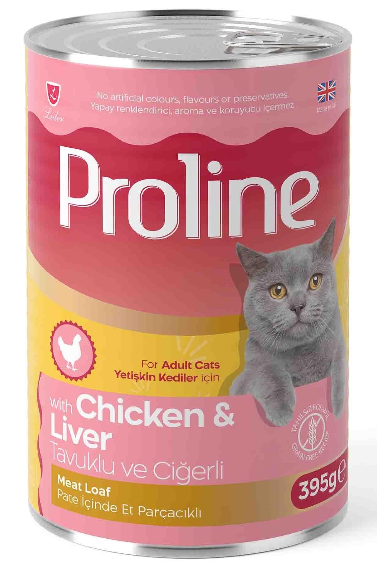 Proline Pate İçinde Et Parçacıklı Tavuk Etli ve Ciğerli Yetişkin Kedi Konservesi 395 Gr