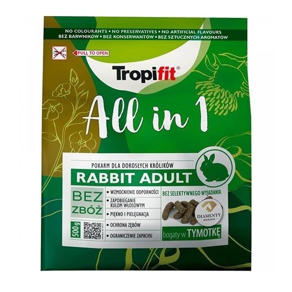 Tropifit All in1 Yetişkin Tavşan Yemi 500 Gr