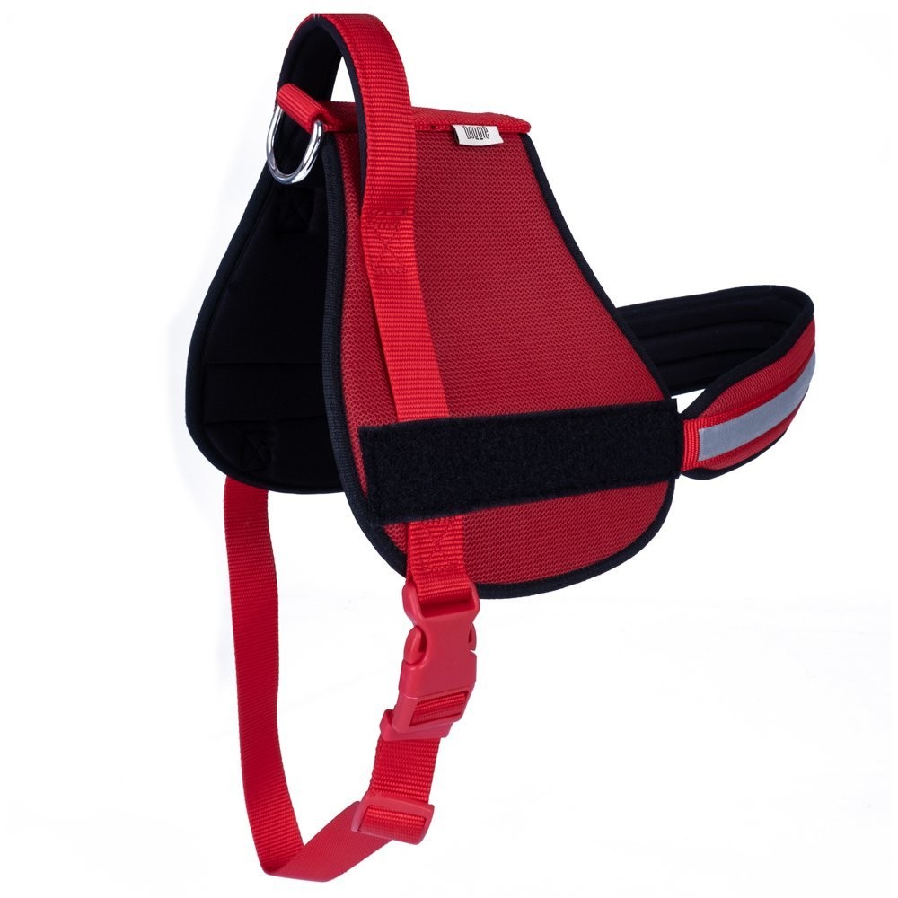 Doggie Havalı Dokumadan El Yapımı Üniforma Model Köpek Göğüs Tasması XL-2.5x70-85 Cm Kırmızı