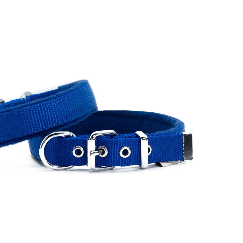 Doggie Polar Dokumadan El Yapımı Köpek Boyun Tasması 2x35-40 Cm Royal Mavi