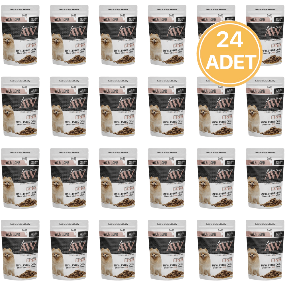 Animal World Kuzu Etli Küçük Irk Yetişkin Köpek Konservesi 85 Gr (24 ADET)