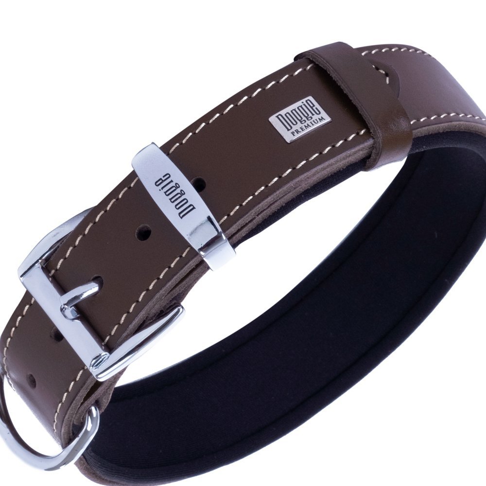 Doggie Deri Pati Desenli Boyun Tasması M 3x42-50 Cm Kahverengi