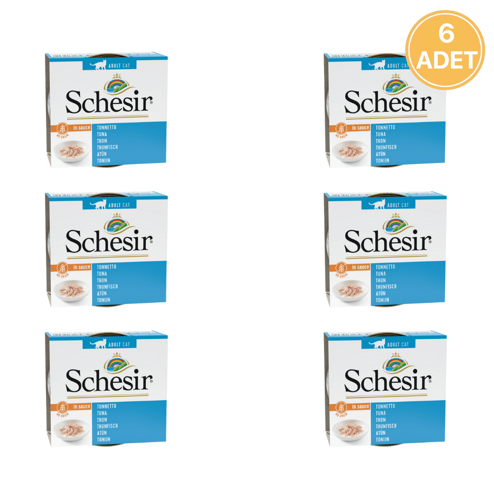 Schesir Soslu Ton Balıklı Yetişkin Kedi Konservesi 70 Gr (6 Adet)