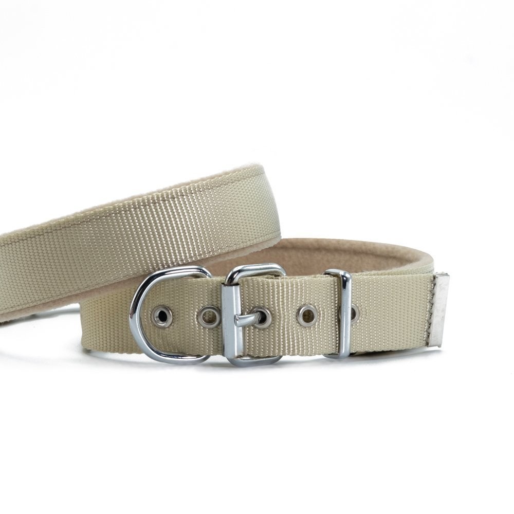 Doggie Polar Dokumadan El Yapımı Köpek Boyun Tasması 3x47-55 Cm K.Haki