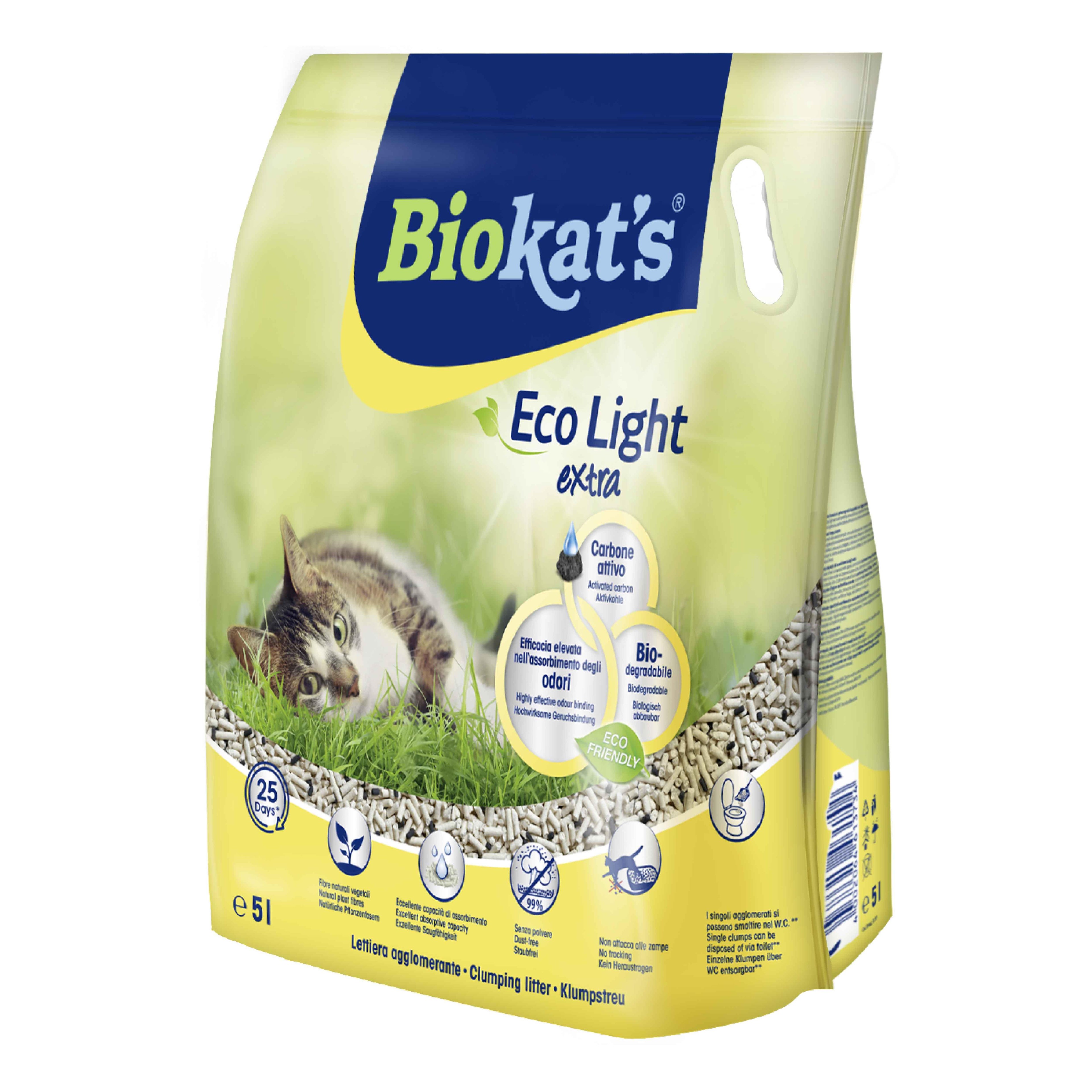 Biokat's Pelet Kedi Kumu Eco Light Extra 5 Lt (Aktif Karbonlu)
