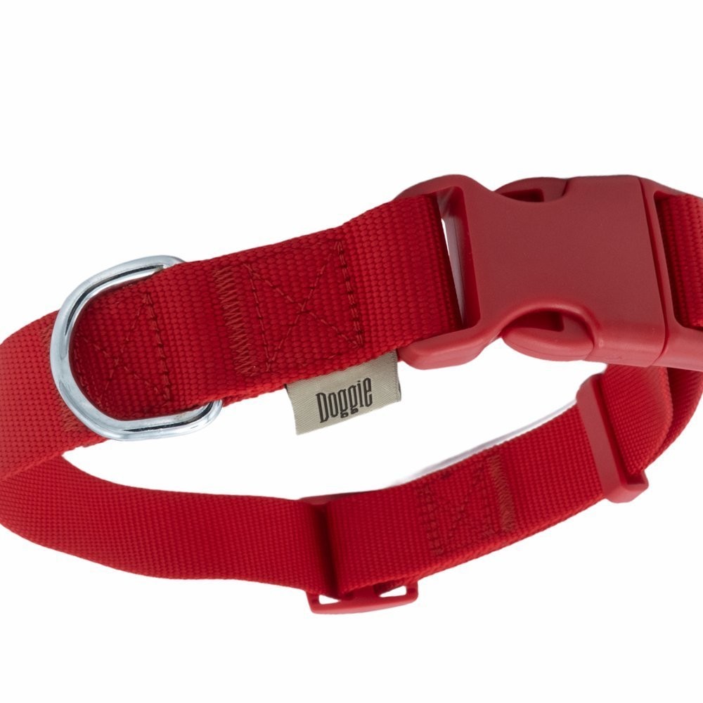 Doggie Ayarlanabilir Özellikli Dokumadan El Yapımı Köpek Boyun Tasması 3x45-60 Cm Kırmızı