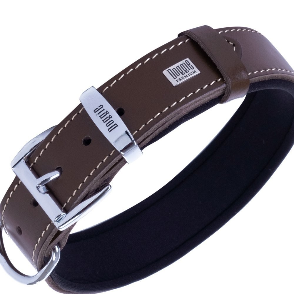 Doggie Deri Kemik Desenli Boyun Tasması M 3x42-50 Cm Kahverengi