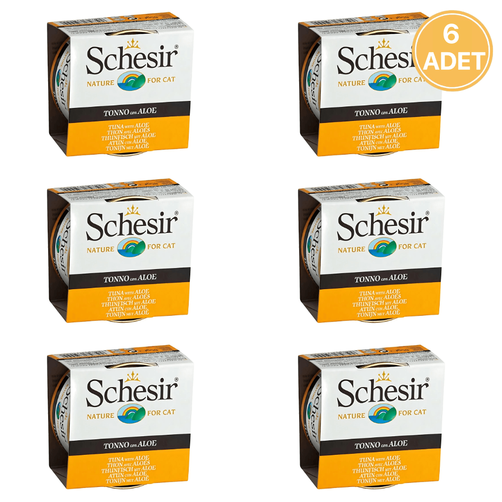 Schesir Jöleli Ton Balıklı ve Aloeveralı Kedi Yetişkin Konservesi 85 Gr (6 Adet)