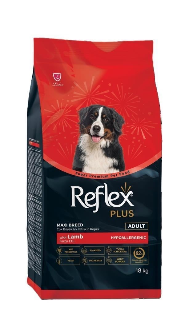 Reflex Plus Kuzu Etli Orta ve Büyük Irk Yetişkin Köpek Maması 18 Kg
