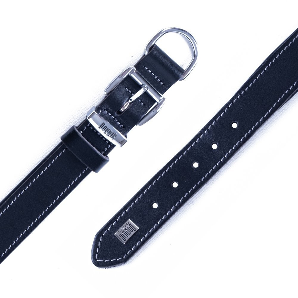 Doggie Firstclass Gerçek Deriden El Yapımı Köpek Boyun Tasması 3x42-50 Cm Siyah
