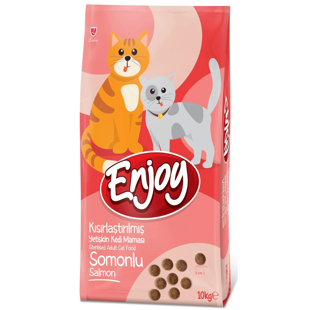 Enjoy Somonlu Kısırlaştırılmış Yetişkin Kedi Maması 10 Kg