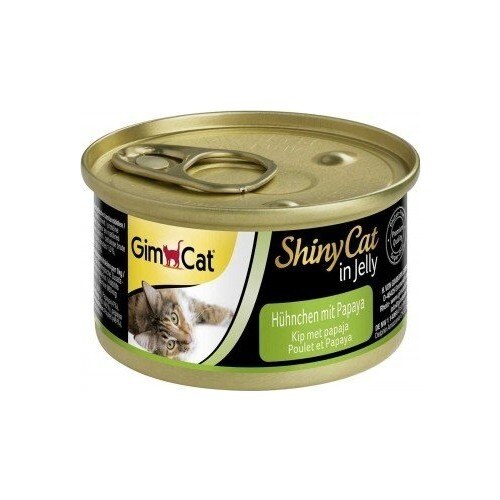 GimCat Shiny Cat in Jelly Tavuk Etli ve Papayalı Yetişkin Kedi Konservesi 70 Gr