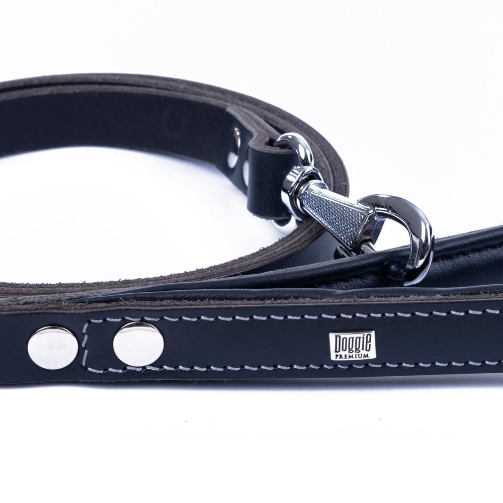 Doggie Firstclass Gerçek Deriden El Yapımı Köpek Gezdirme Kayışı 2.5x120 Cm Siyah