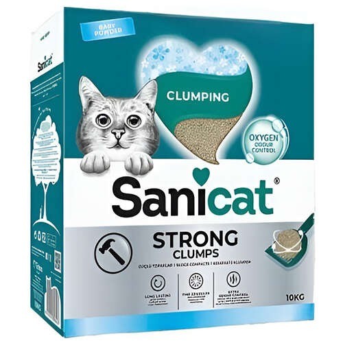 SaniCat Strong Clumps Ekstra Güçlü İnce Taneli Kedi Kumu 10 Kg