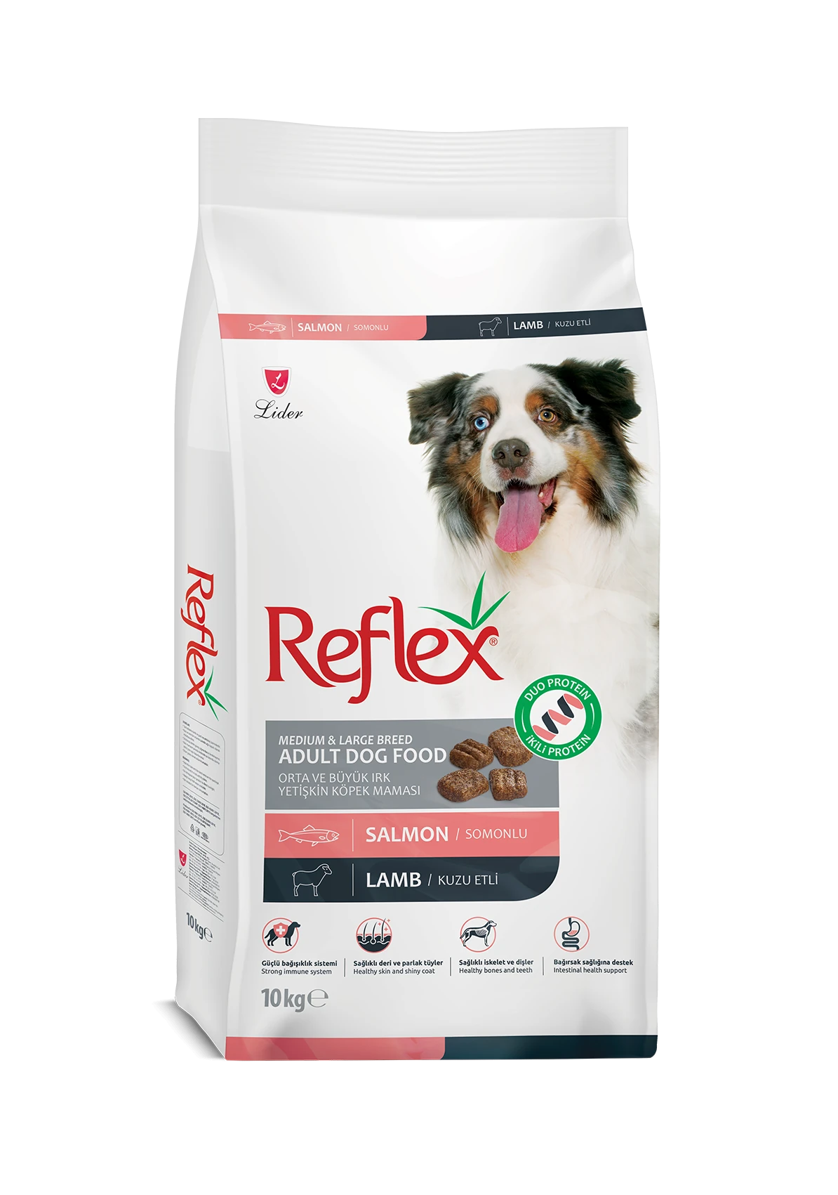 Reflex Duo Proteinli Somonlu ve Kuzu Etli Yetişkin Köpek Maması 10 Kg