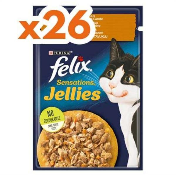 Felix Sensations Tavuk Etli Havuçlu Kedi Konservesi 85 Gr (26 Adet)