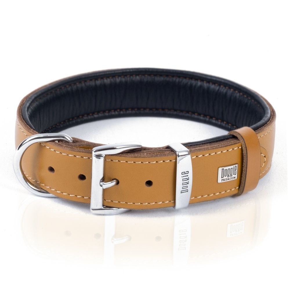 Doggie Firstclass Gerçek Deriden El Yapımı Köpek Boyun Tasması 3x42-50 Cm Camel
