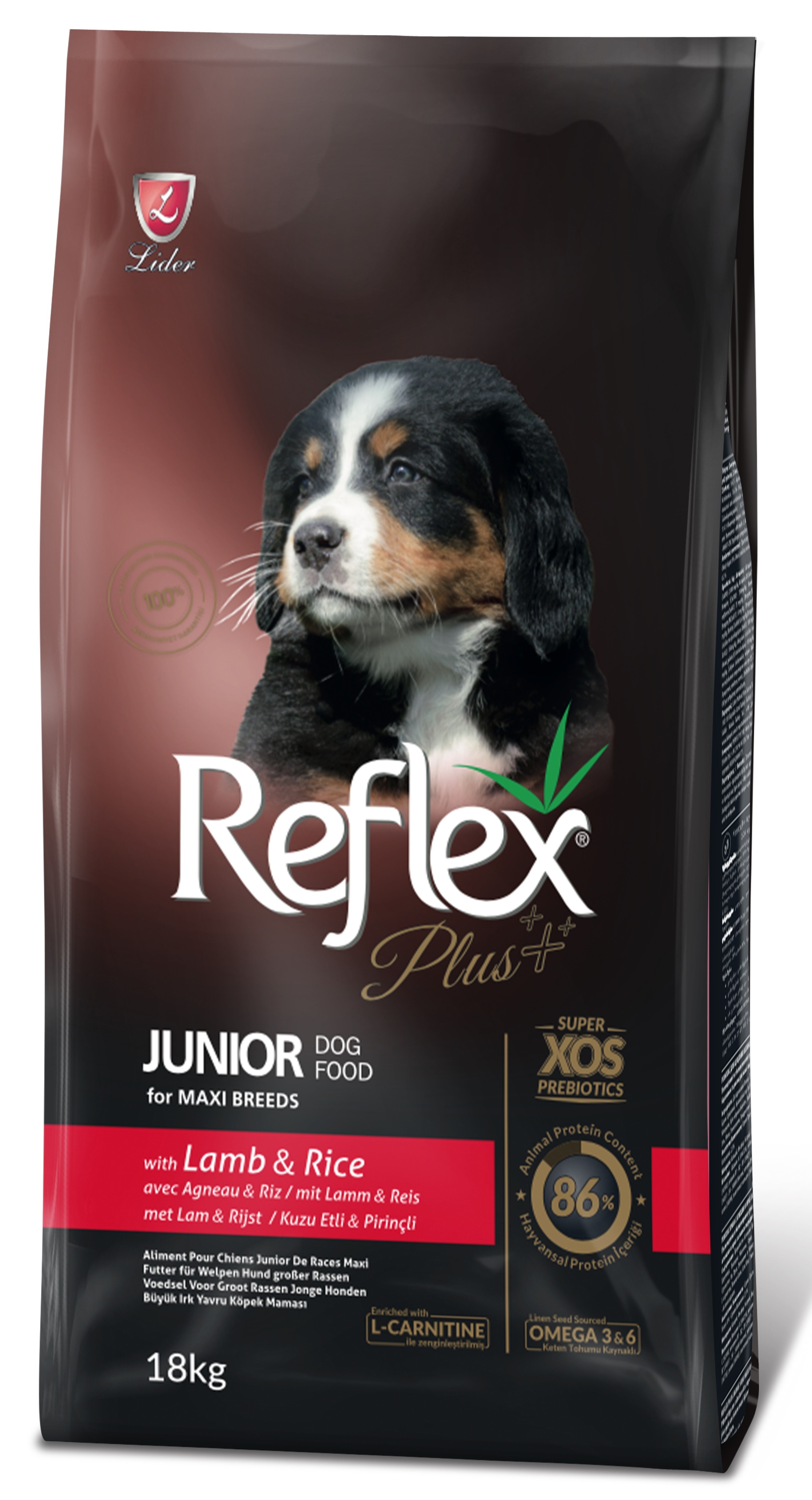Reflex Plus Kuzu Etli Orta ve Büyük Irk Yavru Köpek Maması 18 Kg