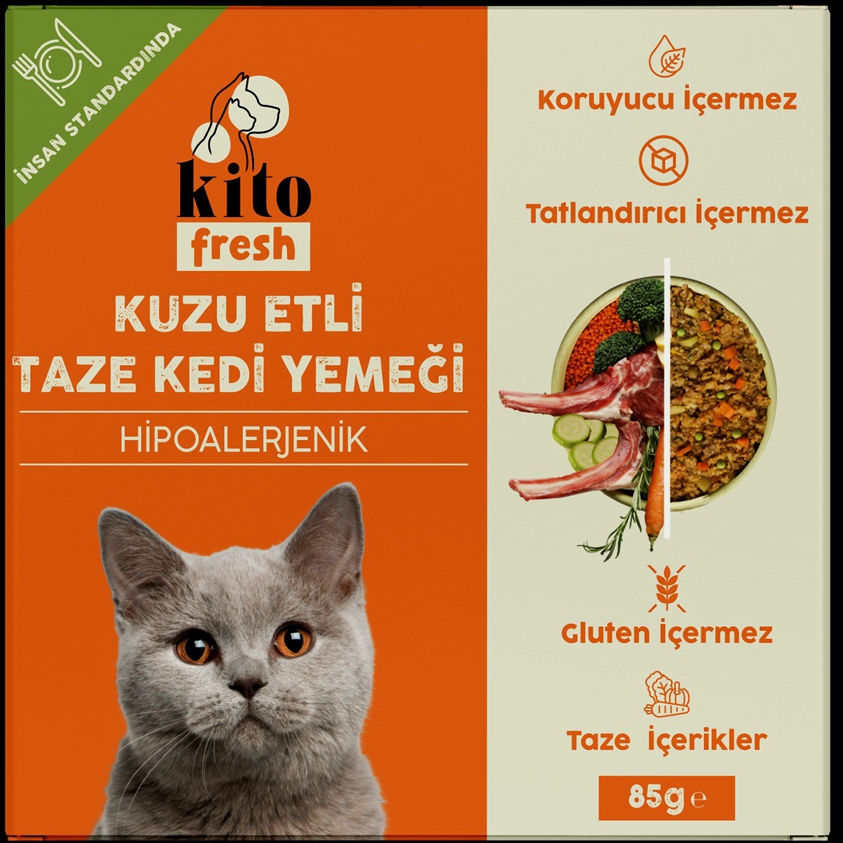 Kito Fresh Kuzu Etli Kedi Yemeği 85 Gr