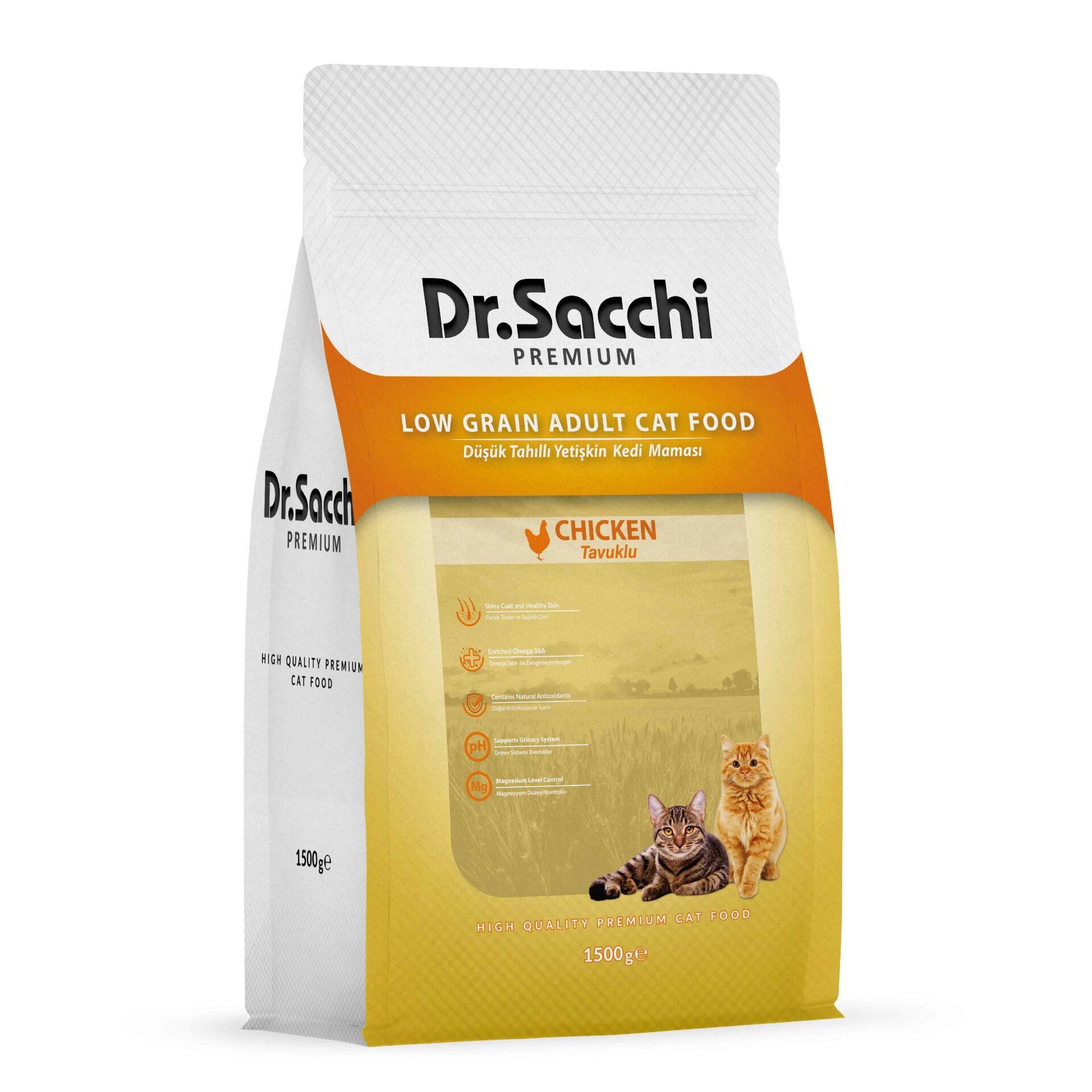 Dr. Sacchi Premium Tavuk Etli Yetişkin Kedi Maması 1.5 Kg