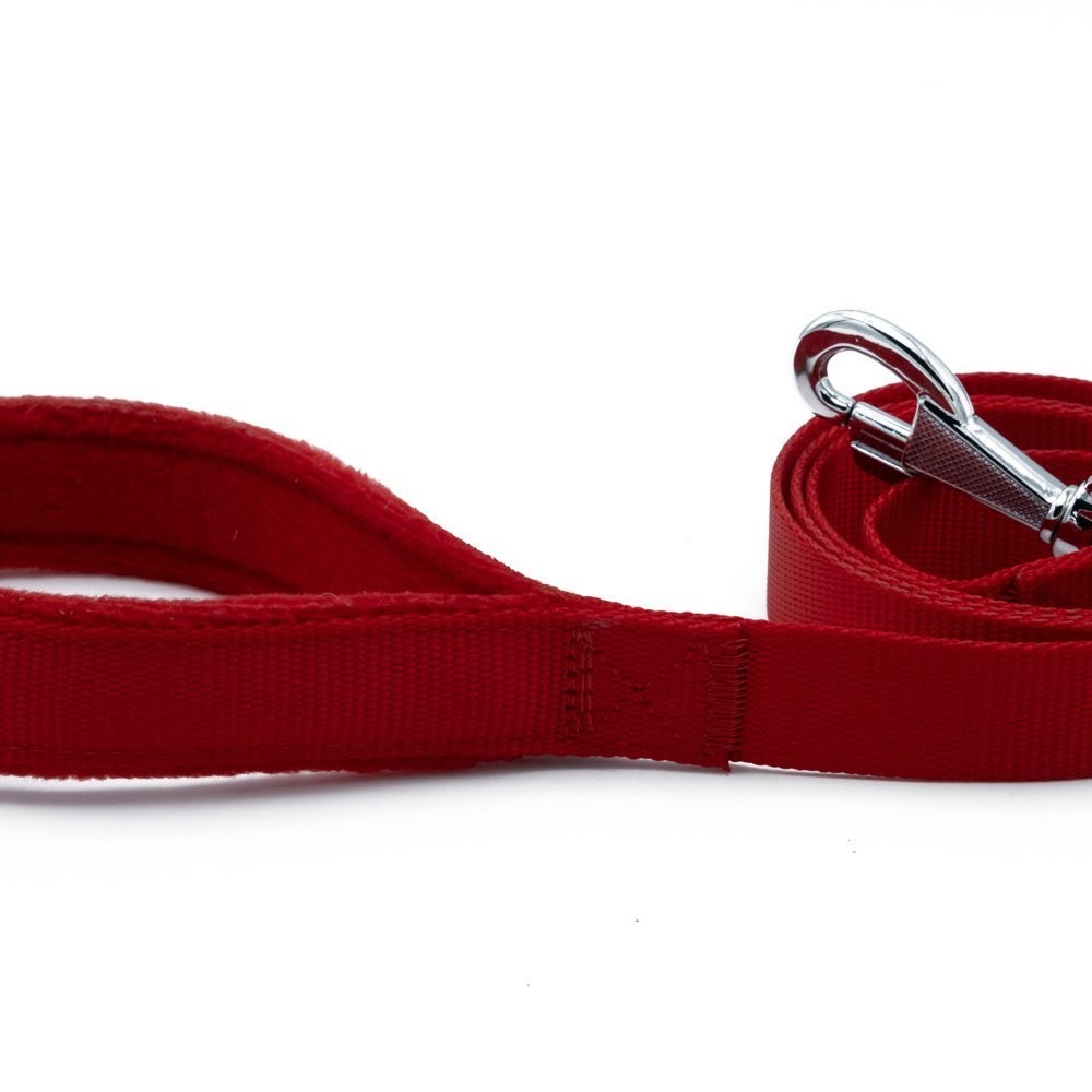 Doggie Polar Dokumadan El Yapımı Köpek Gezdirme Kayışı 2.5x120 Cm Kırmızı