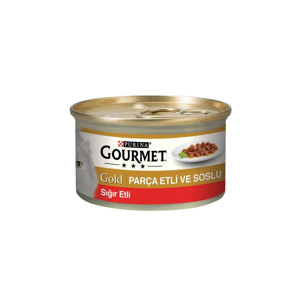 Gourmet Gold Parça Etli ve Soslu Sığır Etli Kedi Konservesi 85 Gr