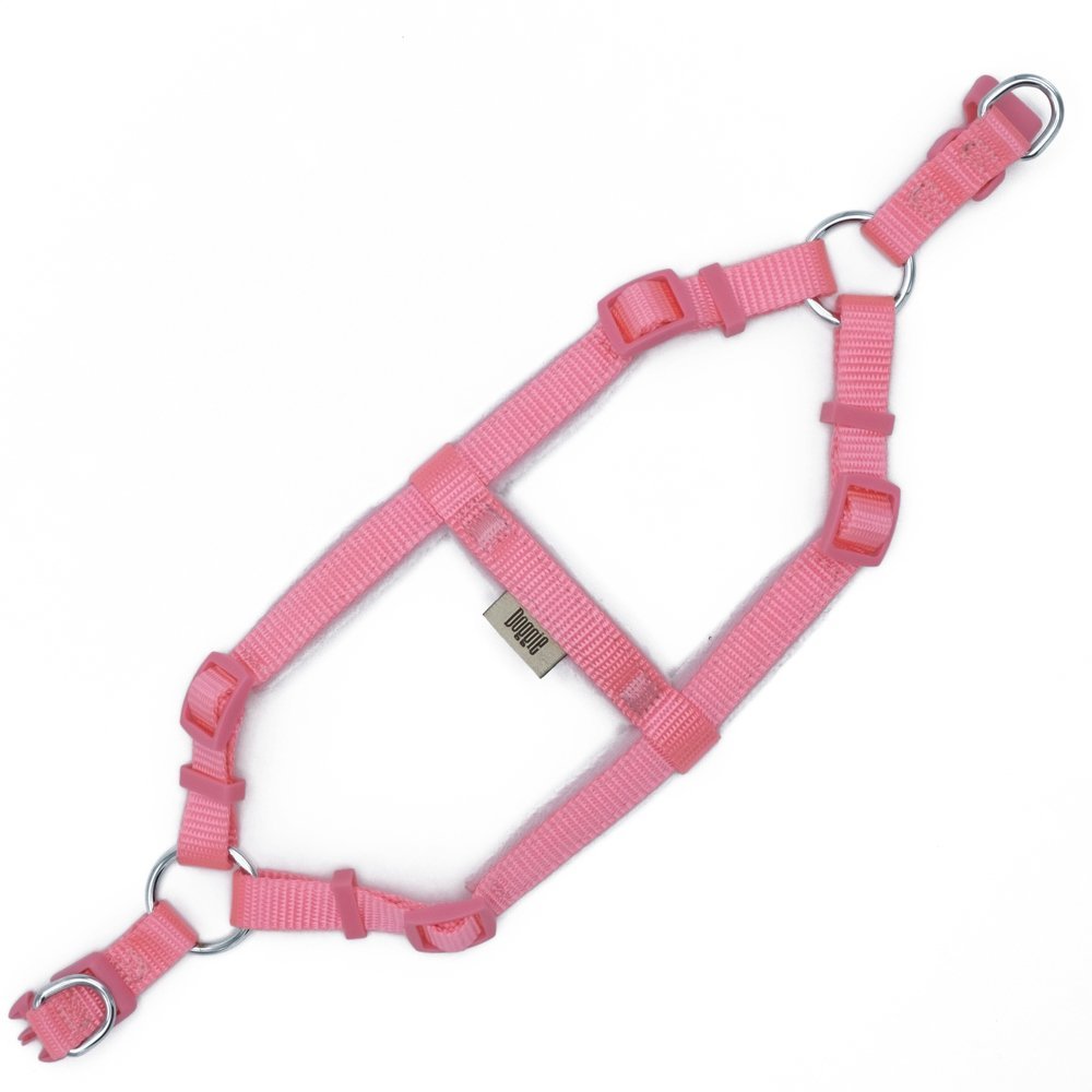 Doggie Polar Dokumadan El Yapımı Ronin Model Köpek Göğüs Tasması XS-1.5x35-45 Cm Pembe