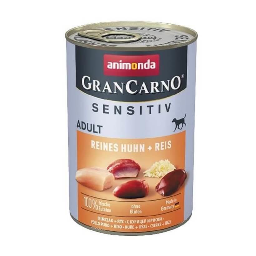 Animonda Gran Carno Sensitive Tavuk Etli Pirinçli Yetişkin Köpek Konservesi 400 Gr