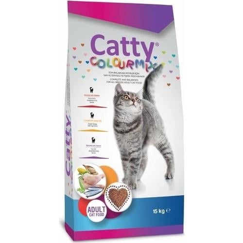 Catty Colormix Tavuklu Renkli Taneli Yetişkin Kedi Maması 15 Kg