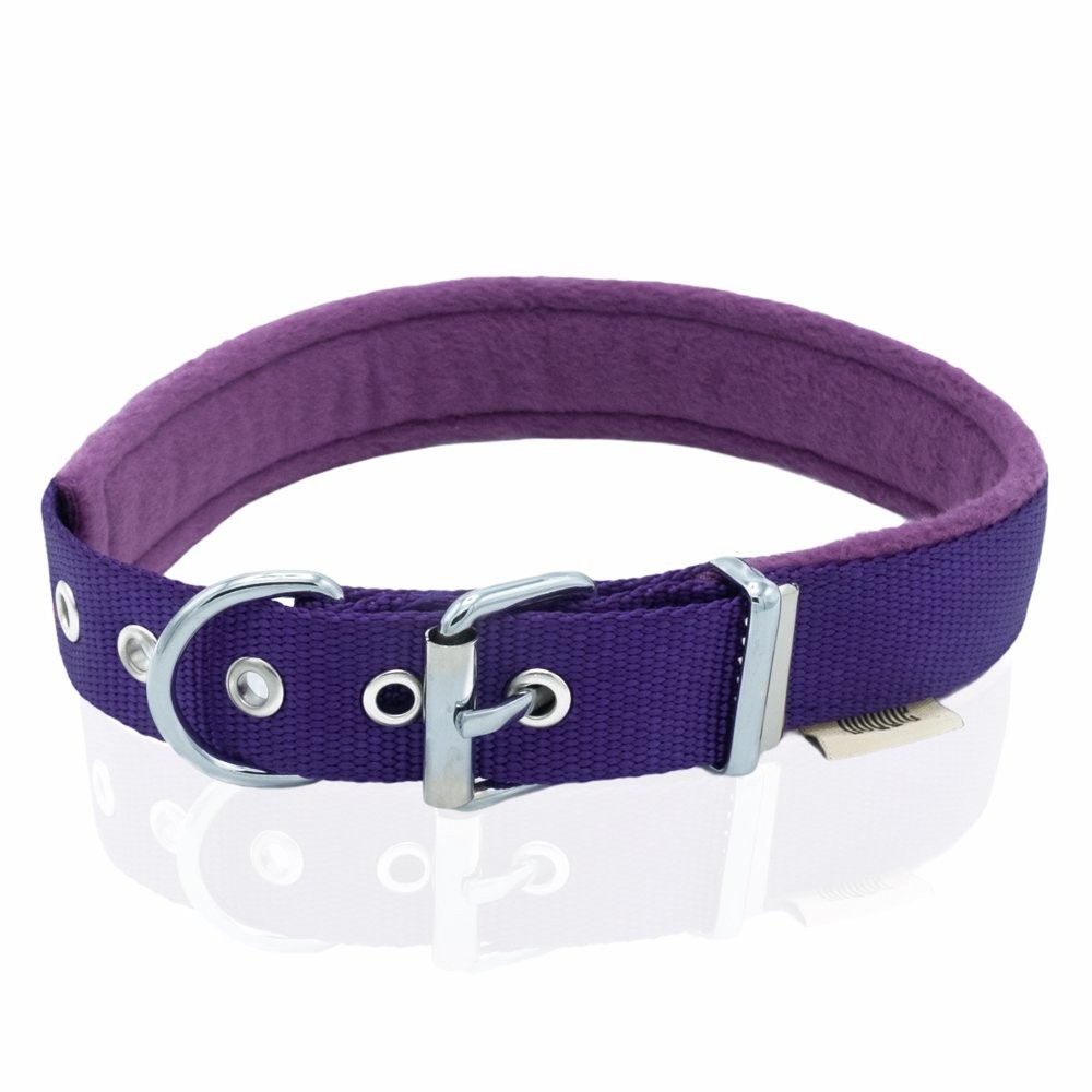 Doggie Polar Dokumadan El Yapımı Köpek Boyun Tasması 2.5x42-50 Cmcm Mor