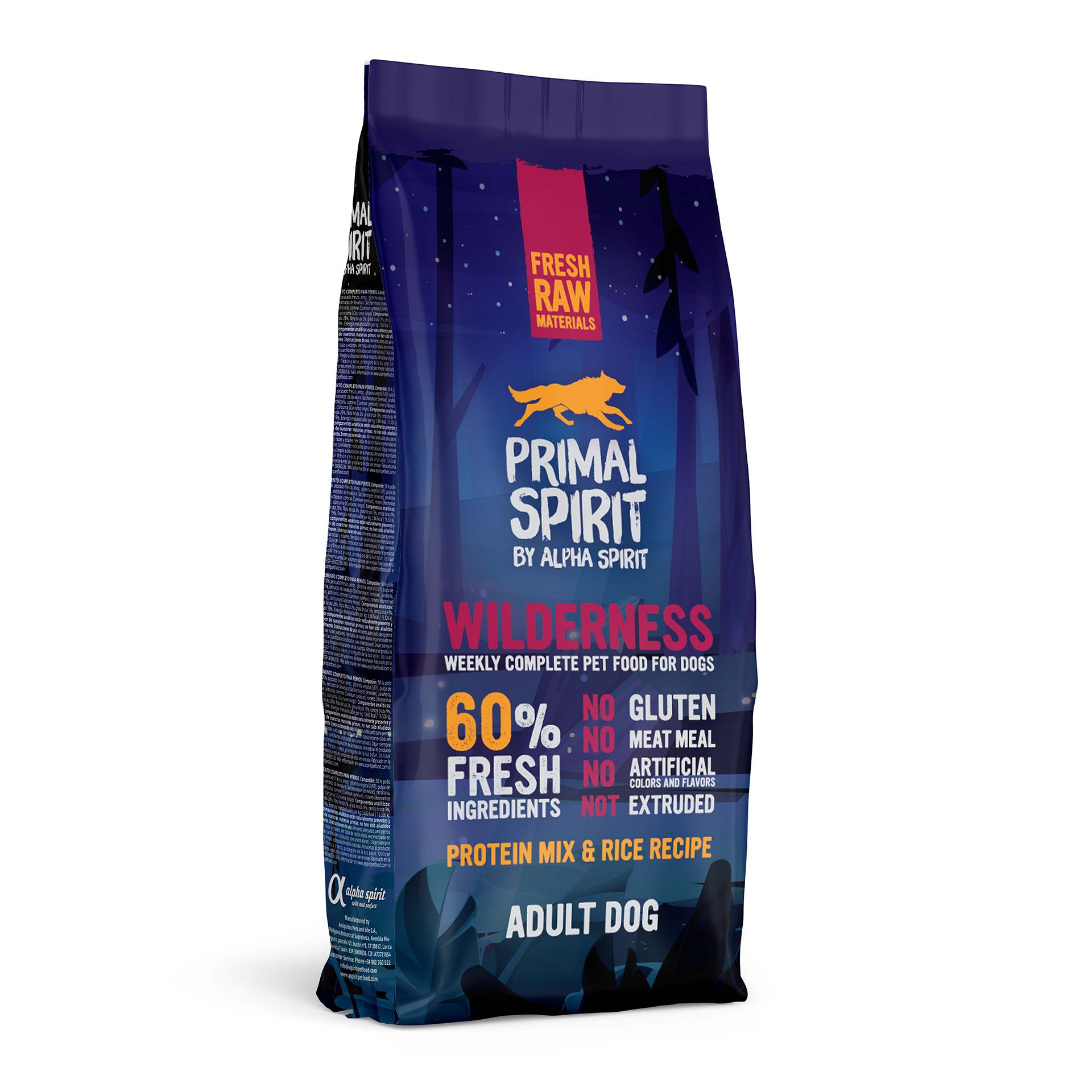 Primal Spirit %60 Wilderness Domuz Etli, Tavuklu ve Balıklı Yetişkin Köpek Maması 12 Kg