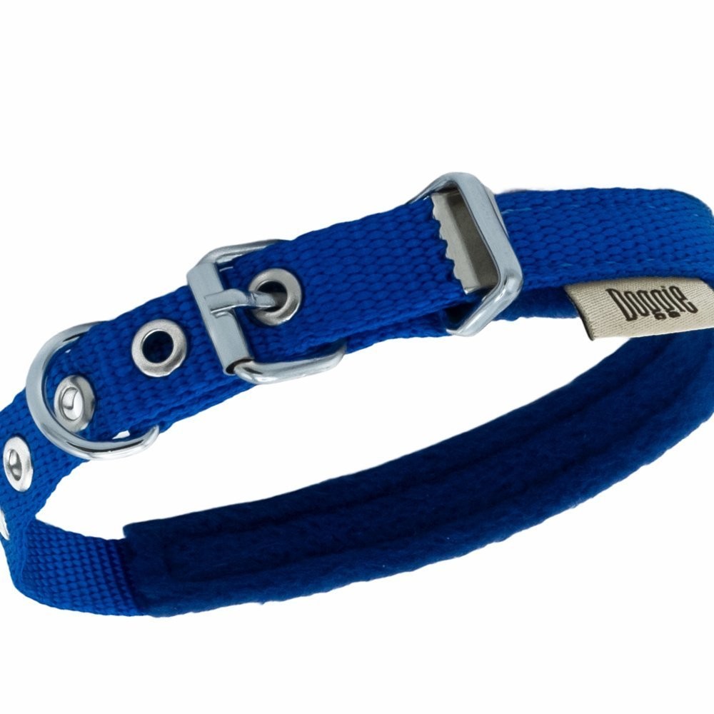 Doggie Polar Dokumadan El Yapımı Köpek Boyun Tasması 1.5x25-30 Cm Royal Mavi