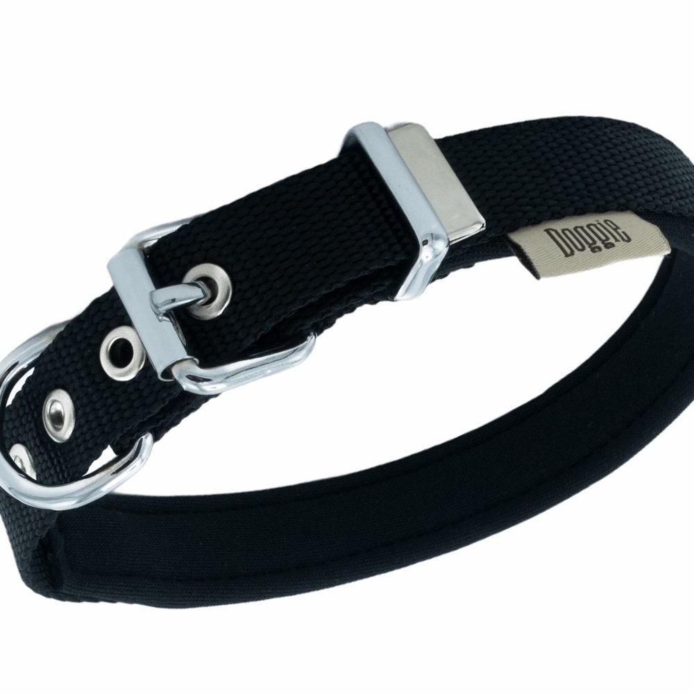 Doggie Comfort Metal Kemik İşlemeli Köpek Boyun Tasması S 2x30-35 Cm Siyah