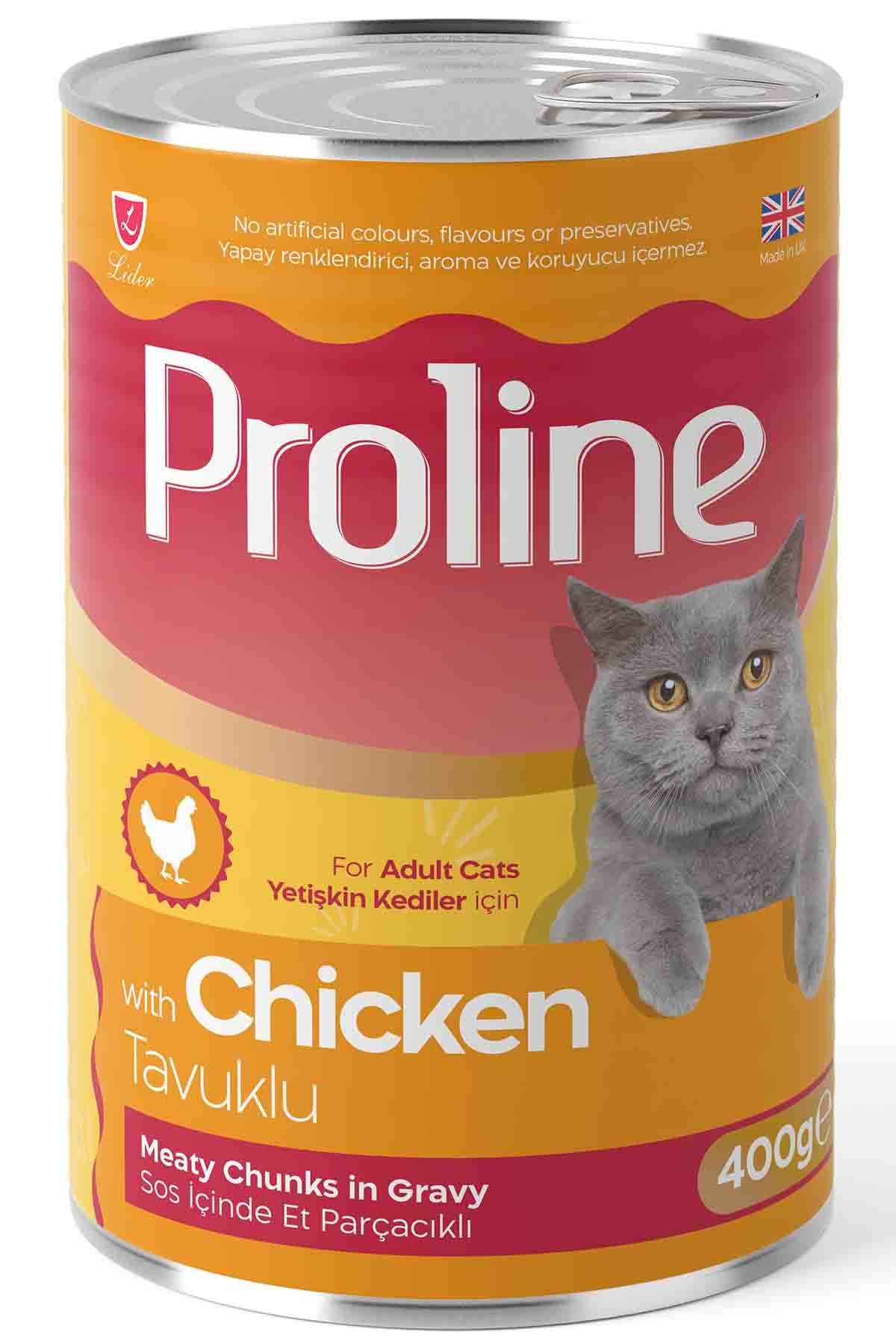 Proline Sos İçinde Et Parçacıklı Tavuk Etli Yetişkin Kedi Konservesi 400 Gr