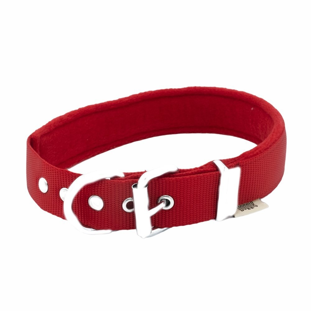 Doggie Polar Dokumadan El Yapımı Köpek Boyun Tasması 3x42-50 Cm Kırmızı