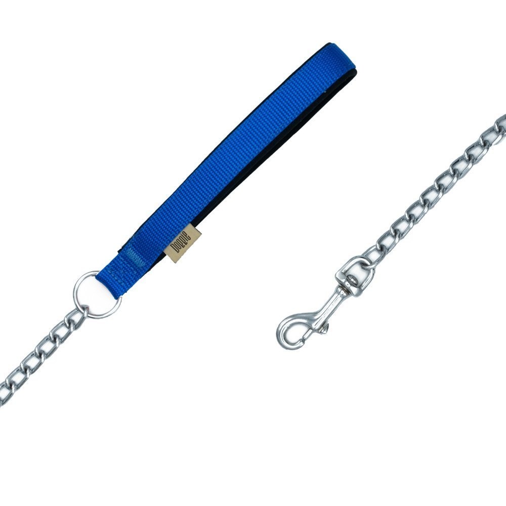 Doggie Dokuma Zincirli Köpek Gezdirme Kayışı M 3x110 Cm Royal Mavi