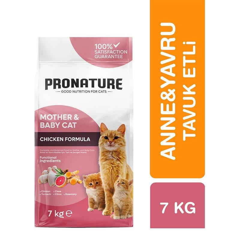 Pronature Mother & Baby Anne ve Bebek Kediler İçin Tavuklu ve Pirinçli Kedi Maması 7 Kg