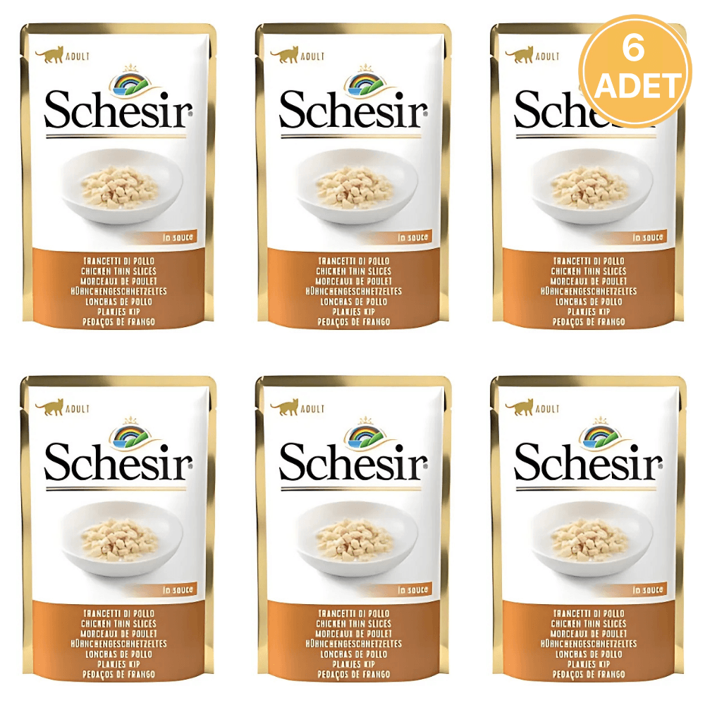 Schesir Kıyılmış Tavuk Etli Yetişkin Kedi Konservesi 85 Gr (6 Adet)