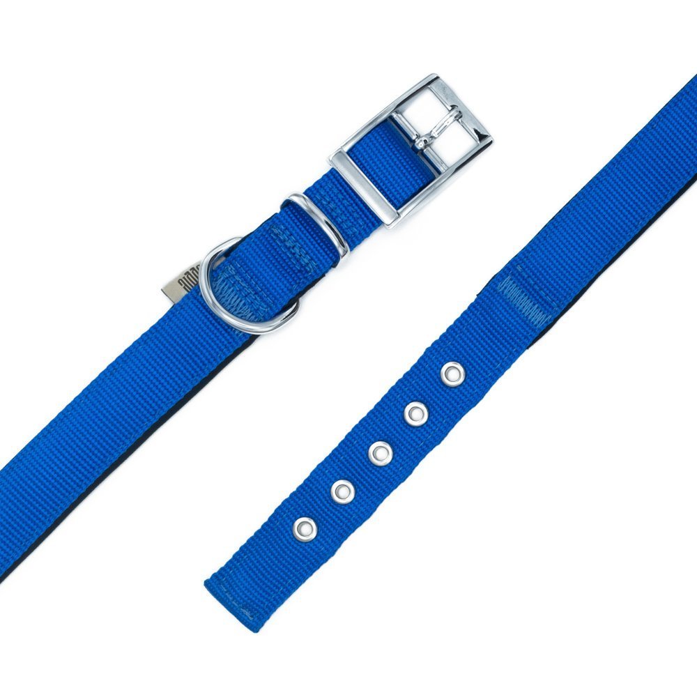 Doggie Elit Dokumadan El Yapımı Köpek Boyun Tasması 3x42-50 Cm Royal Mavi