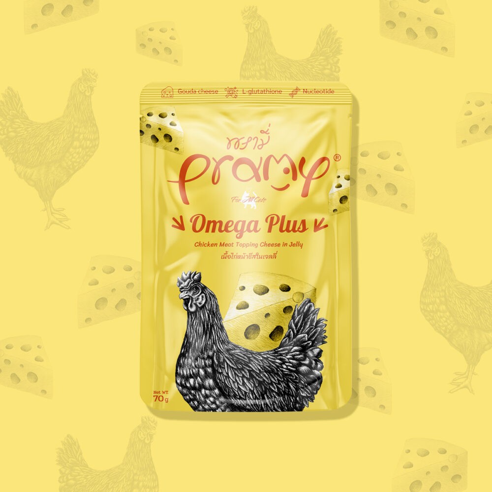 Pramy Omega Plus Jöle İçinde Tavuklu Ve Peynirli Yetişkin Kedi Konservesi 70 Gr