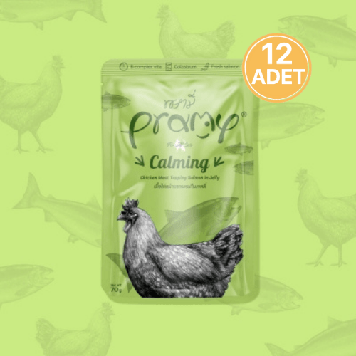 Pramy Calming Jöle İçinde Somonlu Ve Tavuklu Yetişkin Kedi Konservesi 70 Gr (12 Adet)