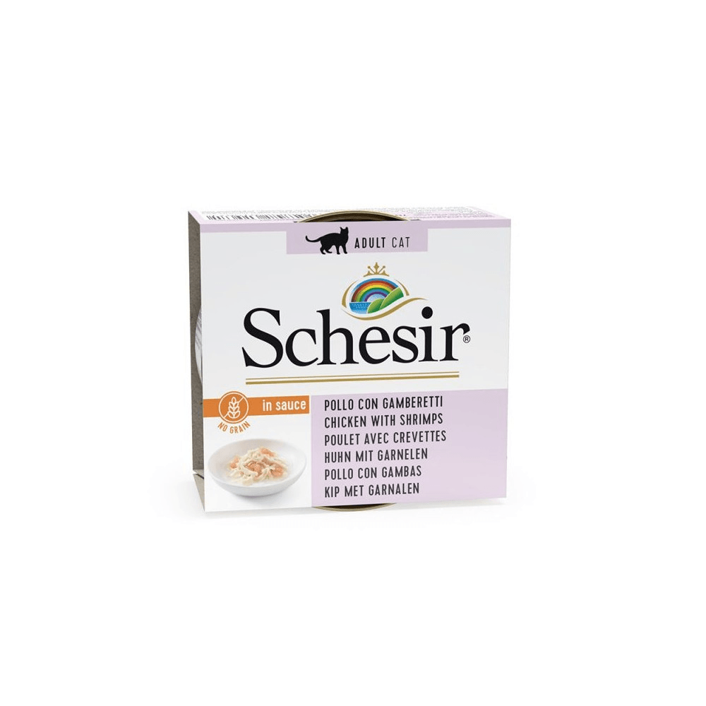 Schesir Soslu Tavuk Etli ve Karidesli Yetişkin Kedi Konservesi 70 Gr (6 Adet)