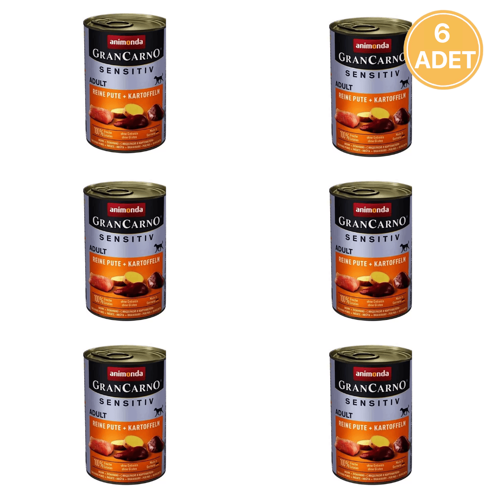 Animonda Gran Carno Sensitiv Hindili Ve Patatesli Köpek Konservesi 400 Gr (6 Adet)