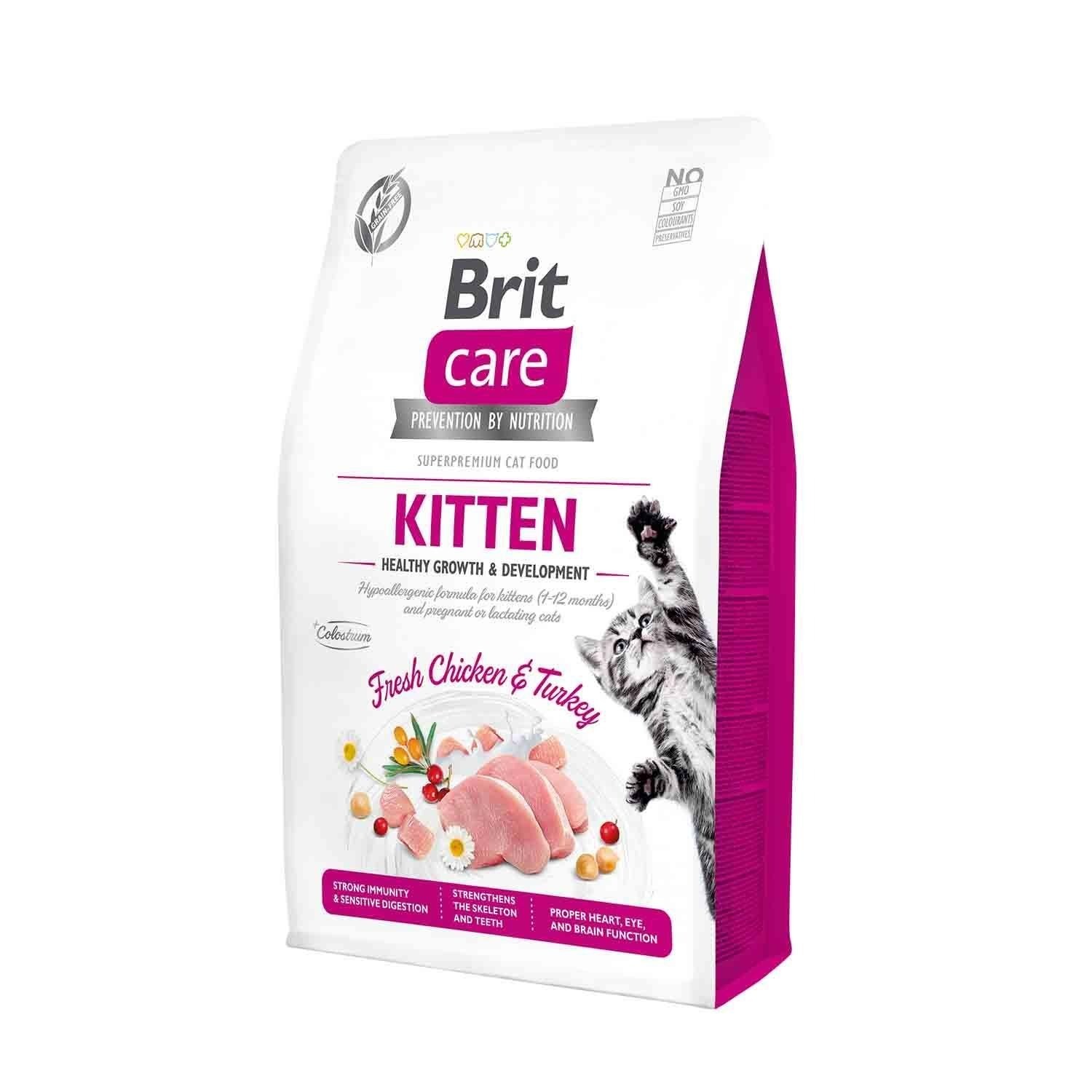 Brit Care Tahılsız Tavuk Etli ve Hindi Etli Yavru Kedi Maması 2 Kg